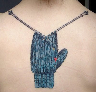 This knitting tattoo is whimsical and perfect and I really adore the way the 