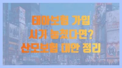 태아보험 가입 시기 놓쳤다면 산모보험 대안 정리