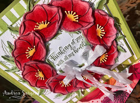 Andrea Sargent, Social Stamping, blog hop, Stampin Up, 2020, Peaceful Poppies, wreath, Peaceful Moments