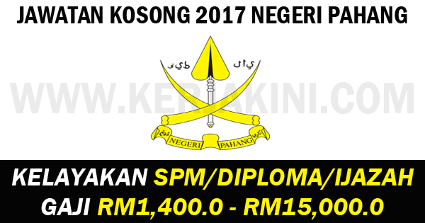 jawatan kosong kerajaan pahang 2017