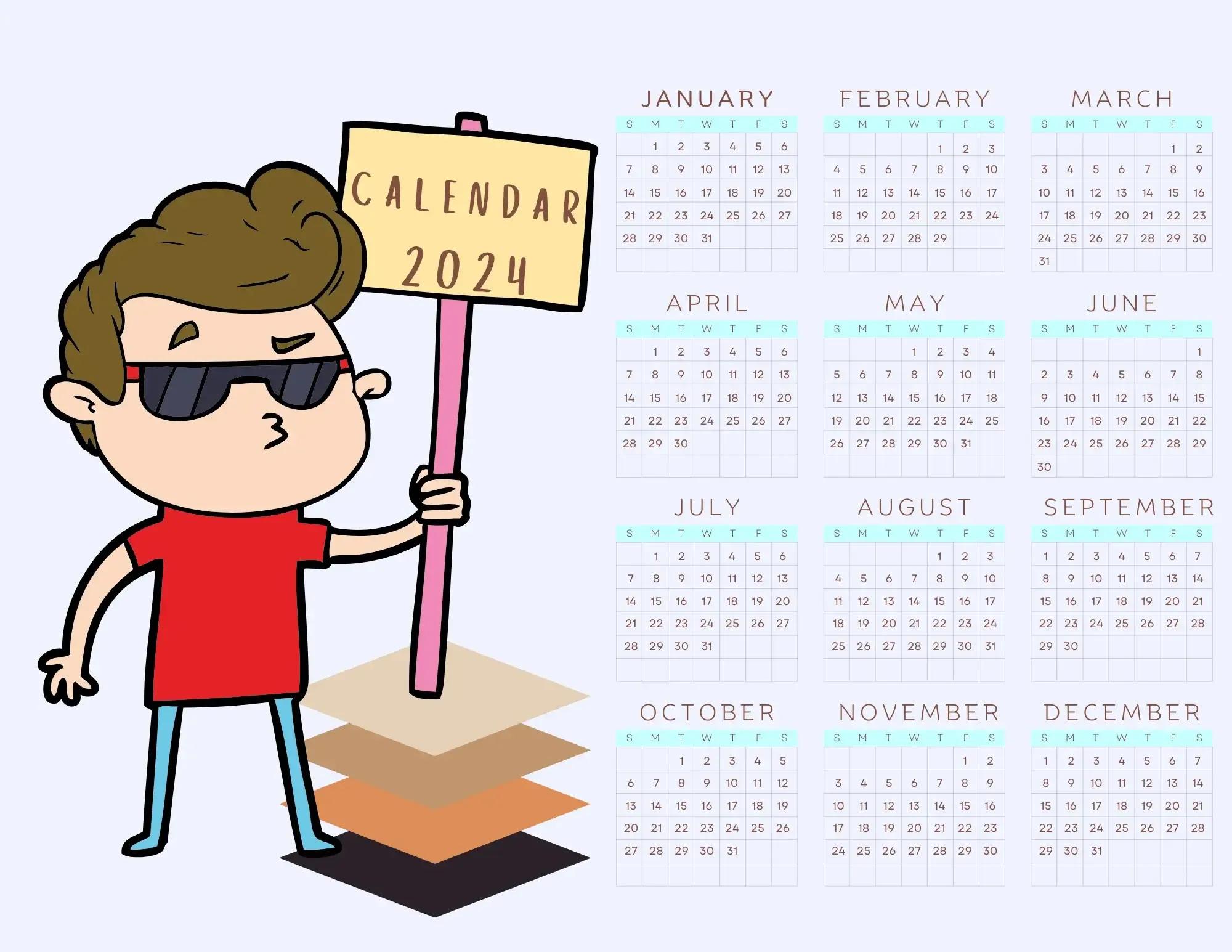 2024 calendar cartoon image download