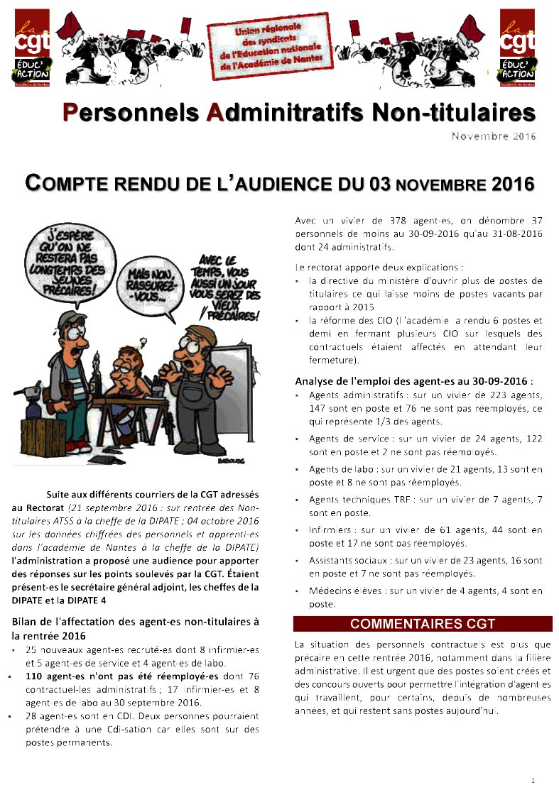 CGT Educ'Action Académie de Nantes: COMPTE RENDU DE L ...