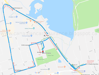  Orangeville G (G2 exit) Test Route Map Via Google Maps