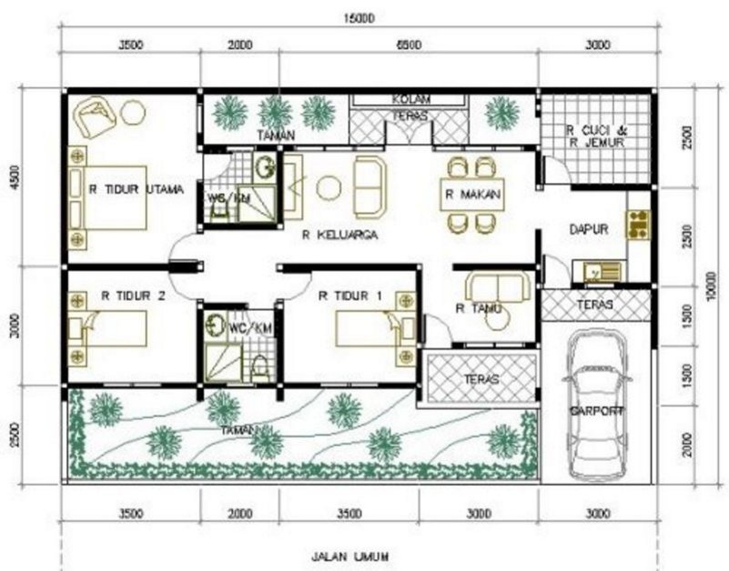 Ide Terbaru 40+ Denah Rumah 7x10 Meter