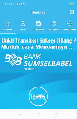 Cara mencari atau melihat bukti transaksi sukses di bsb mobile banking