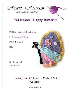 Crochet Pot Holder Butterfly PDF