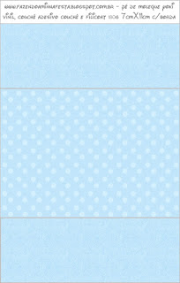Light Blue with Polka Dots Free Printable Candy Bar Labels.
