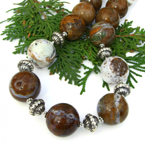 ocean jasper druzy necklace