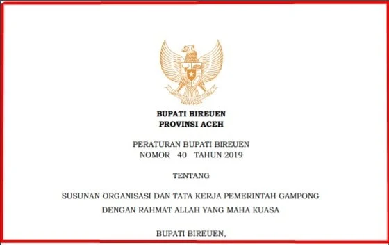 Penghasilan Tetap Keuchiek dan Perangkat Gampong Bireuen Tahun 2020