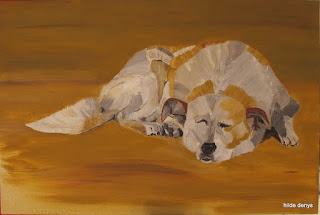 Dog painted by Hilde Denys owner of LoveLea