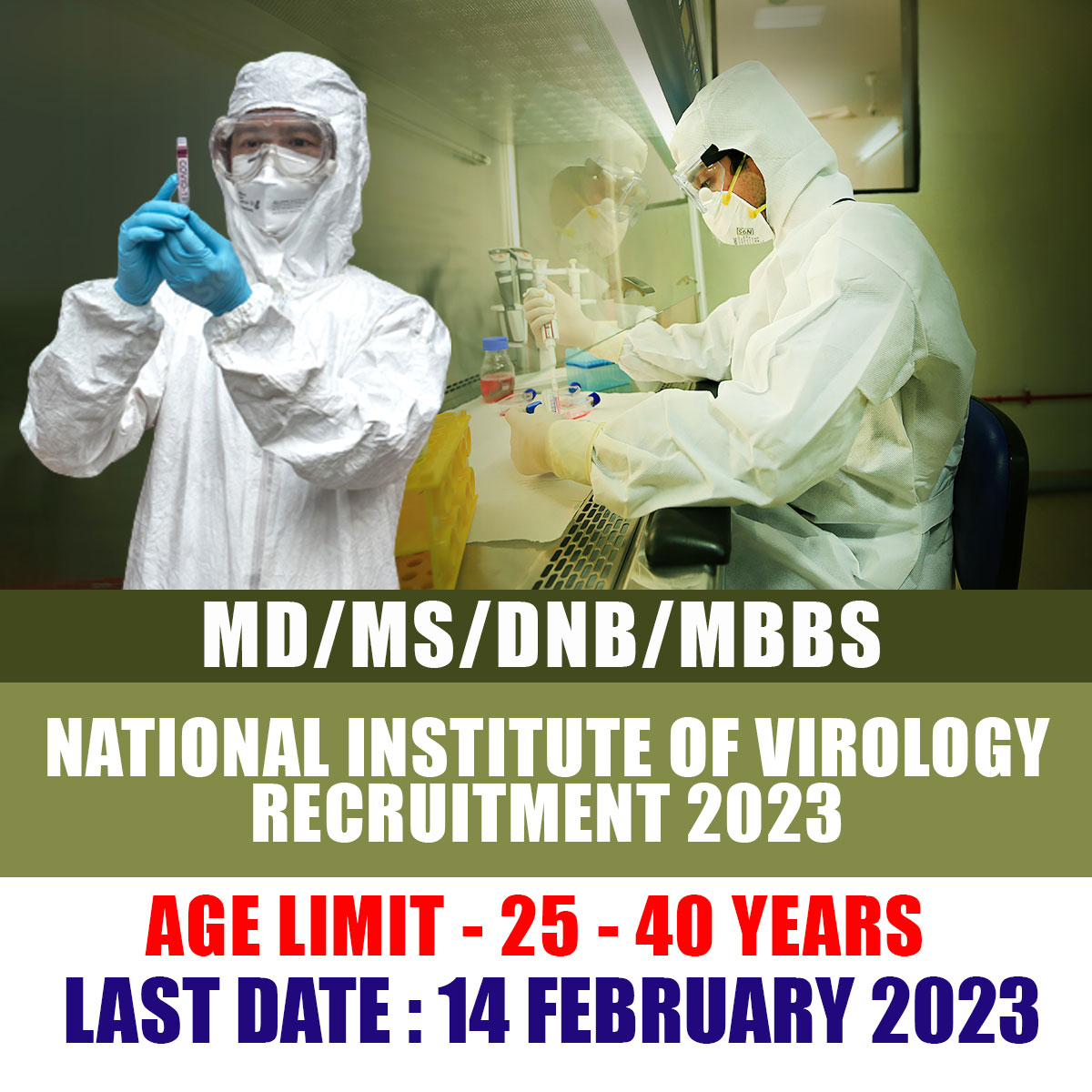 National Institute of Virology Recruitment 2023 | 04 Vacancies