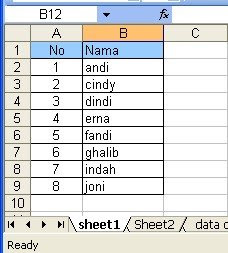 data ganda excel