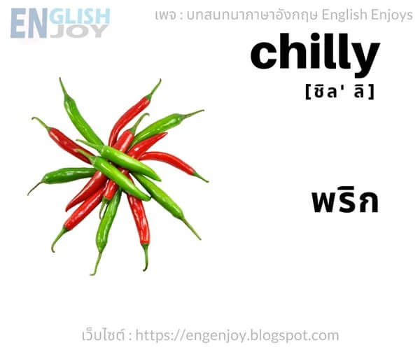 คําศัพท์ภาษาอังกฤษ ผัก - Chilly (พริก)_Vegetables