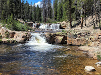 Smaller Falls up the Upper Provo River above the larger Falls