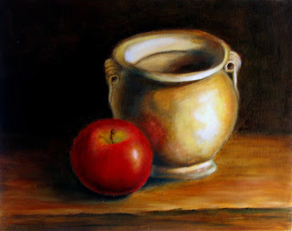 Apple and Vase by Alexandra Kopp