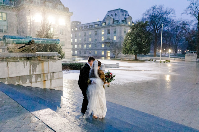 Snowy Winter US Naval Academy Wedding photographed by Maryland Wedding Photographer Heather Ryan Photography