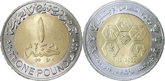 Egypt 1 pound 2022 - People with disabilities