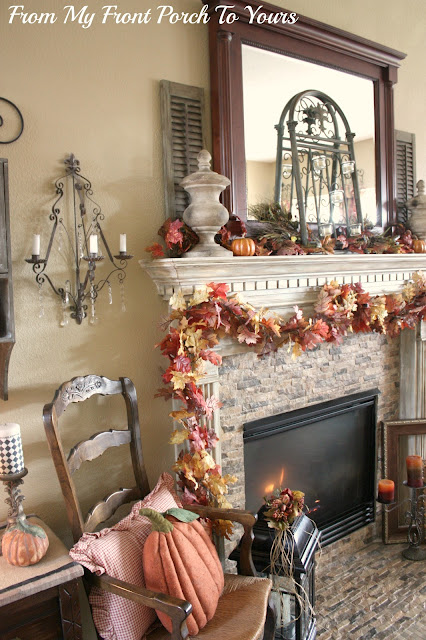 French Country Fall Mantel- Fall-Decor-From My Front Porch To Yours