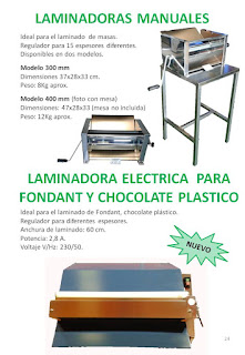 laminadoras manuales y laminadora electrica para fondant y chocolate plastico.