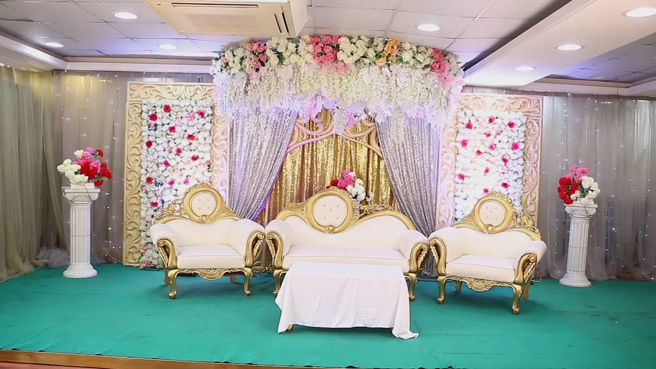 Wedding Decoration Design - Wedding Stage Decoration - Wedding Stage Design Photo 2023 Yellow Decoration Design Village Wedding Ceremony Design - biyer stage decoration - NeotericIT.com