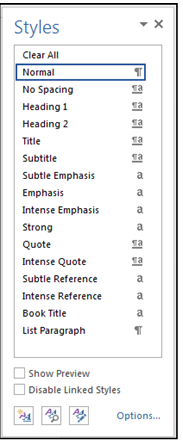 Tampilan kotak dialog Style