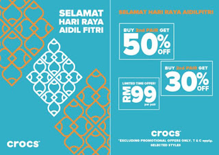 Crocs Hari Raya Aifilfitri Promotion Up To 50% Off (Valil Till 30 June 2017)