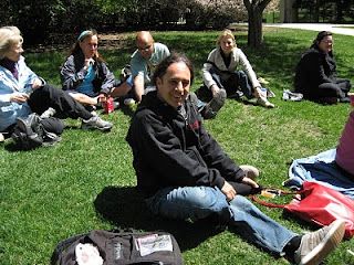 Alito and participants on the grass