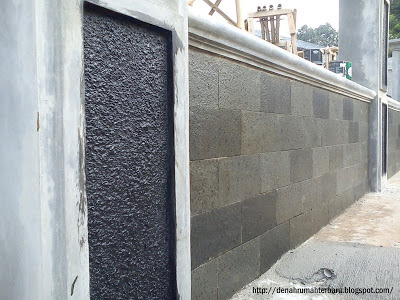 Pagar Rumah Tembok Batu  Alam  Desain Denah Rumah Terbaru 