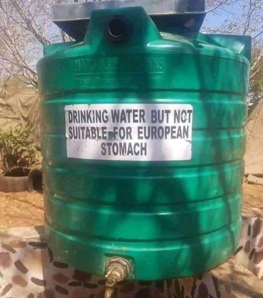 DRINKING WATER BUT NOT SUITABLE FOR EUROPEAN STOMACH