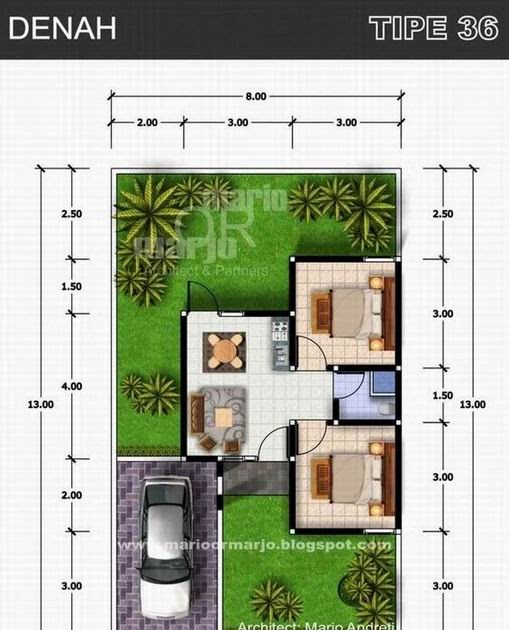 Denah Rumah  Tipe 36 Jpg gambar denah rumah  1 lantai 