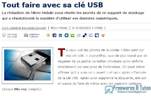 Le site du jour : tout faire avec sa clé USB