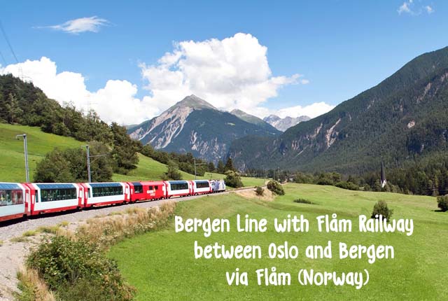 Bergen Line with Flåm Railway between Oslo and Bergen via Flåm (Norway)