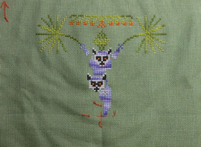 OwlForest Embroidery: Friendly Lemurs part1