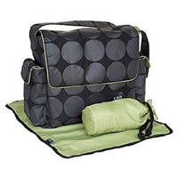 OiOi Black and Lime Messenger Diaper Bag