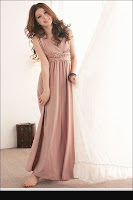 Jual Maxi Dress CSF-8208 Import Pink
