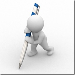Writing man