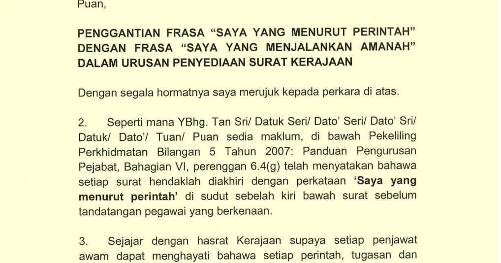 Slogan Dalam Surat Rasmi Kerajaan 2018