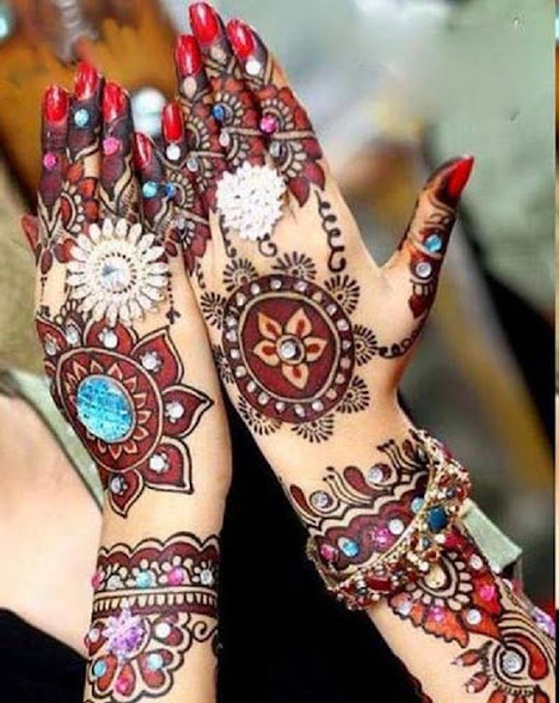 Colorful Bridal Mehndi Designs 2013 2014 For Girls