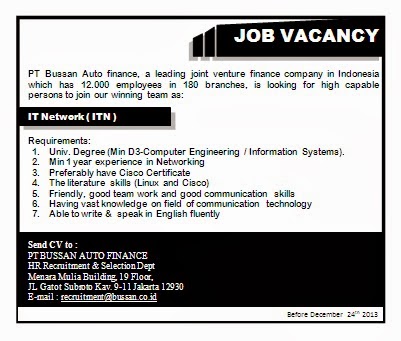 Contoh Job Vacancy Dan Curriculum Vitae [[8]] - Contoh O