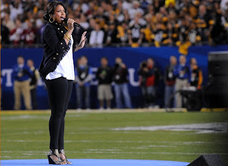 Jennifer Hudson At Super Bowl XLIII Pre-Game Show