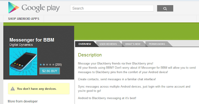 Aplikasi Messenger for BBM untuk Android Akhirnya Dihapus Google Play