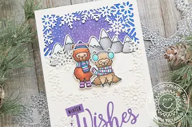 Sunny Studio Stamps: Alpaca Holiday Layered Snowflake Frame Dies Winter Wishes Card by Juliana Michaels