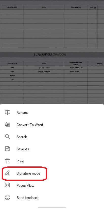 Microsoft Office - signature mode