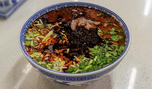 Chef's special spicy beef noodle soup