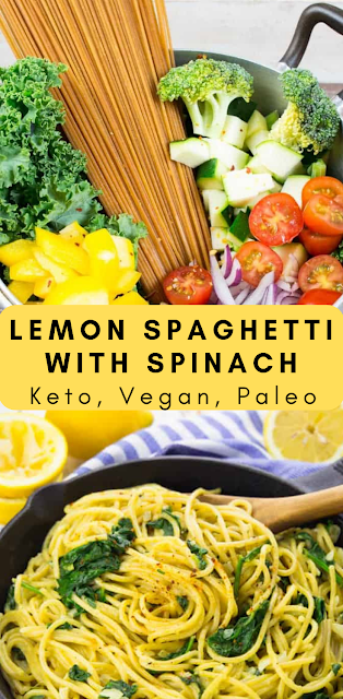 Lemon Spaghetti With Spinach (Vegan Recipe)
