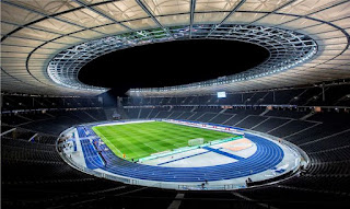 view from the olympic stands hertha stadium berlin