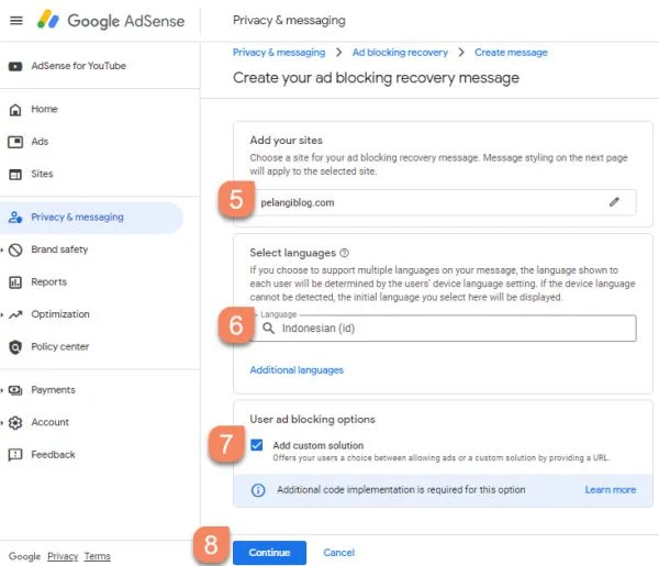 Menyesuaikan Anti Adblock dari Google Adsense