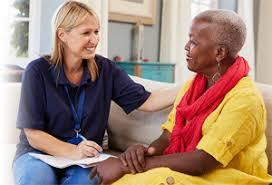 Two women discussing Master of social work online, social, social work, work, master, and online.