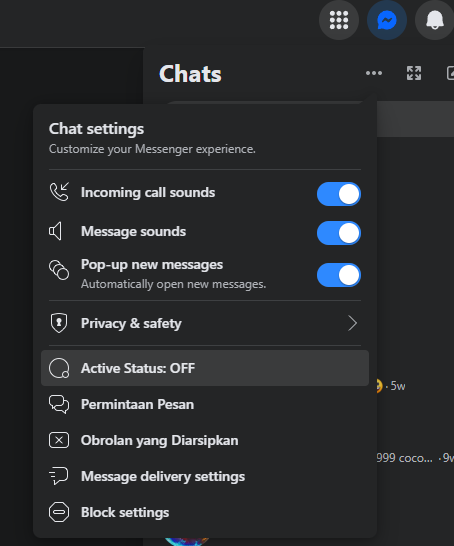 Menonaktifkan Status Online di Facebook