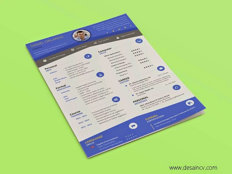 Desain CV Kreatif: Contoh CV Profesional  Syfonade